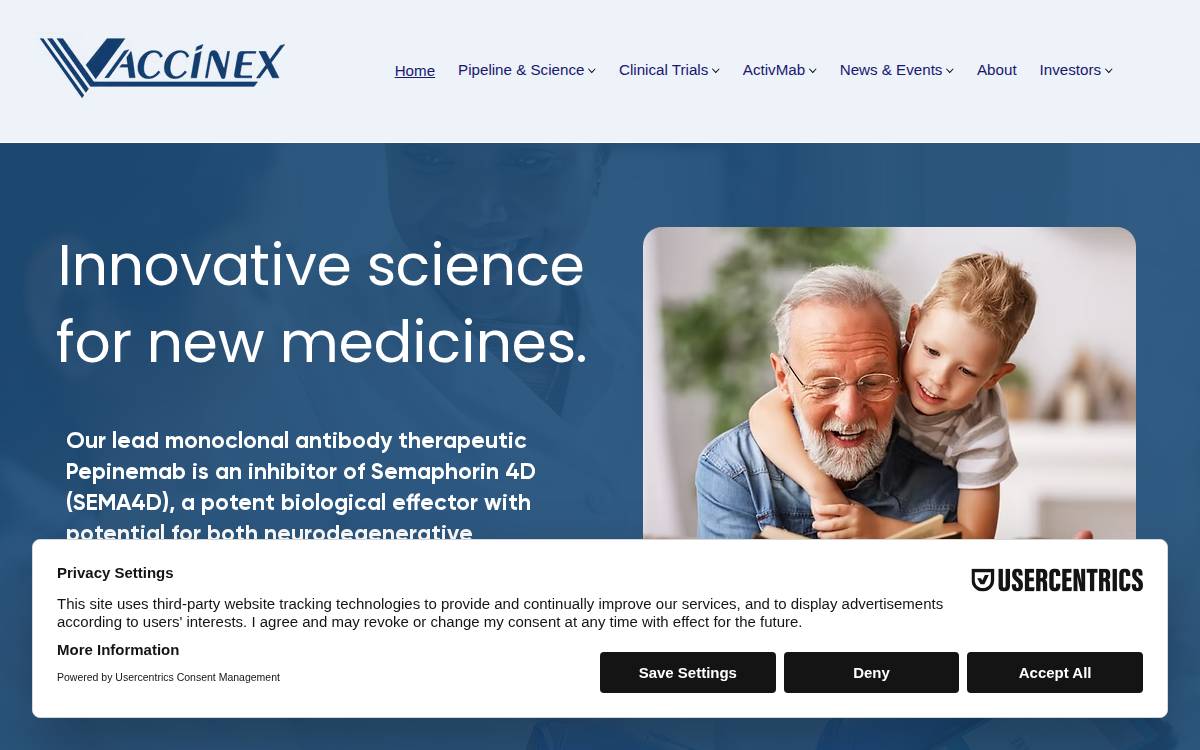 Vaccinex website preview