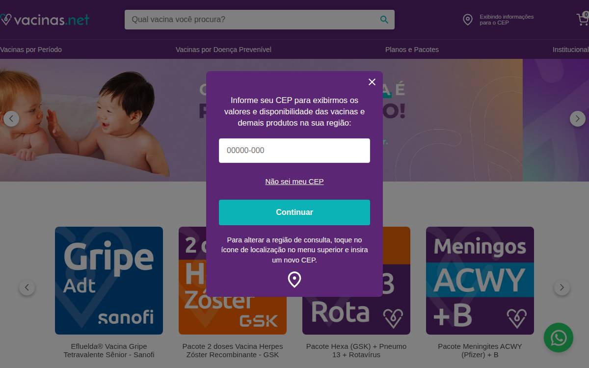 Vacinas website preview