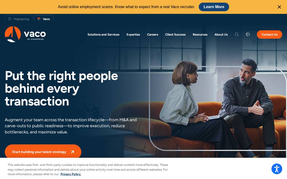 Vaco website preview