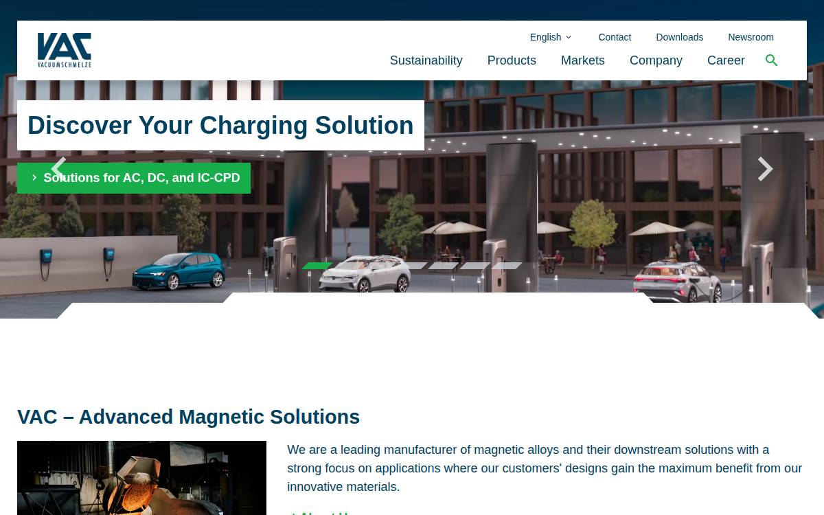 Vacuumschmelze website preview