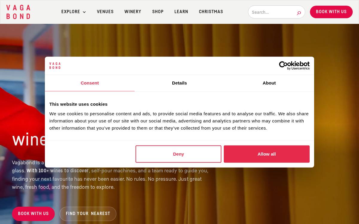 Vagabond Wines website preview