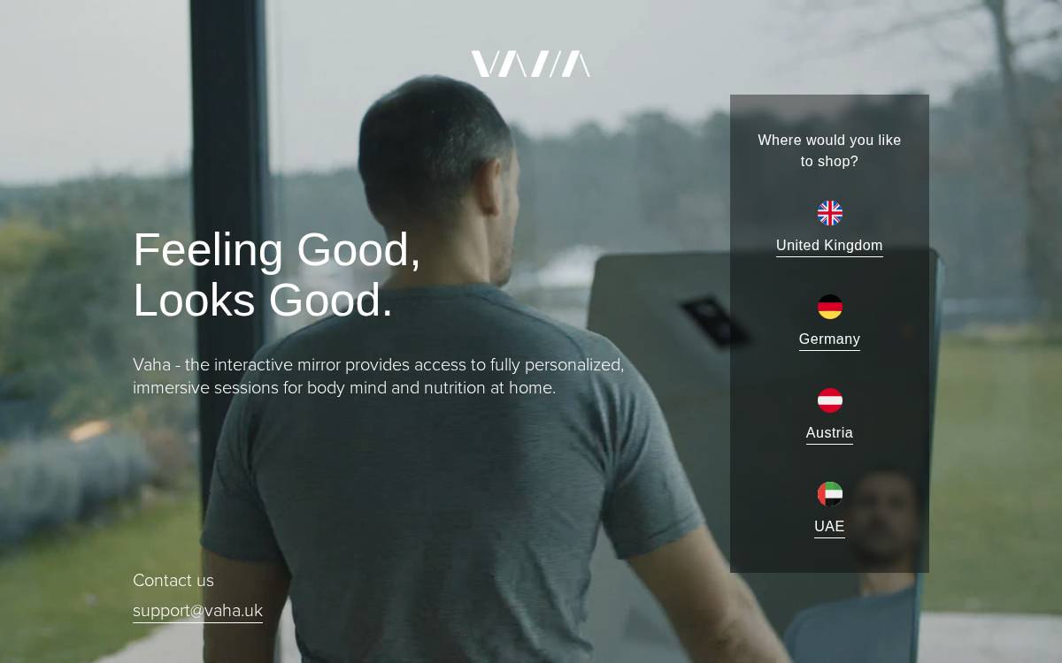 Vaha website preview