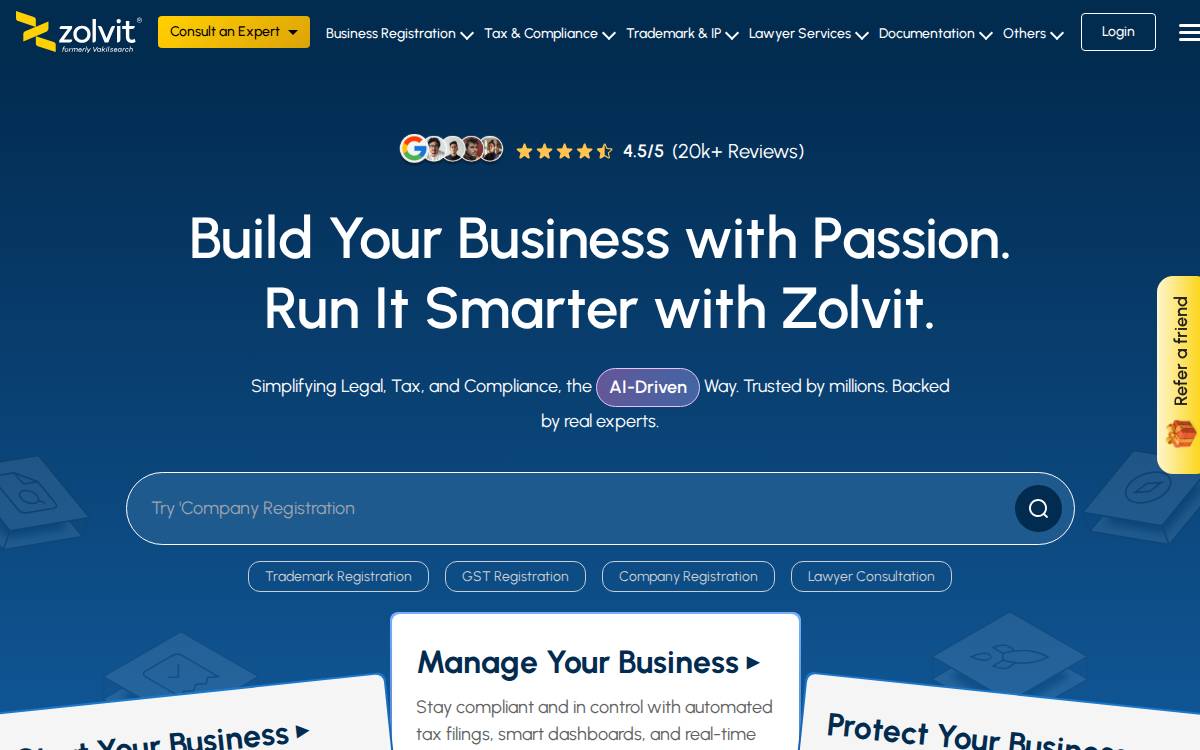 Vakhilsearch website preview