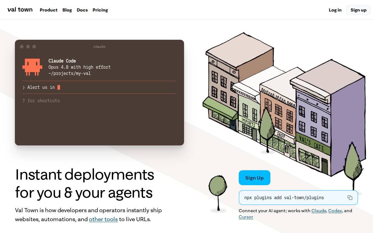 Val Town website preview