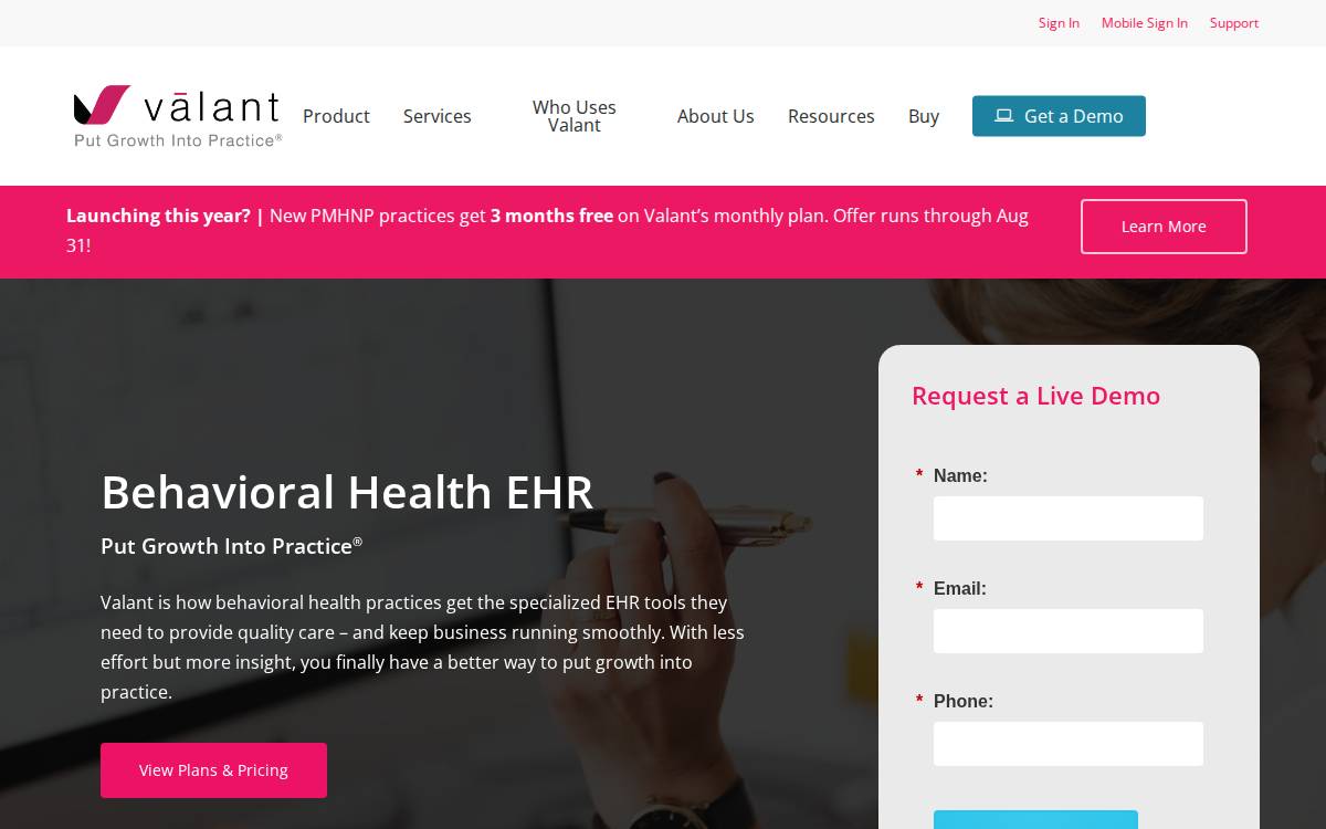 Valant Medical website preview
