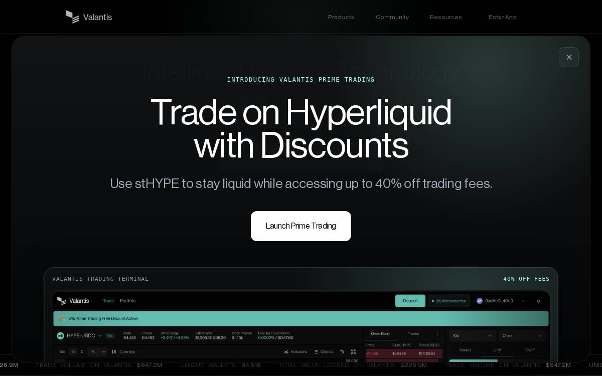 Valantis website preview