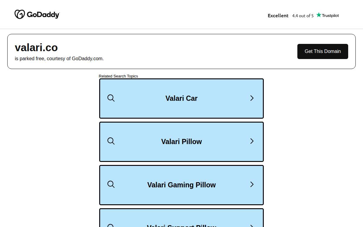 Valari website preview