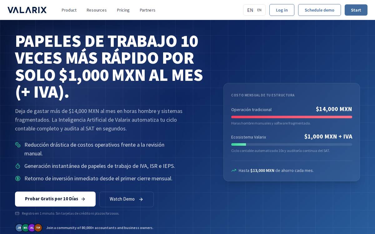 Valarix website preview