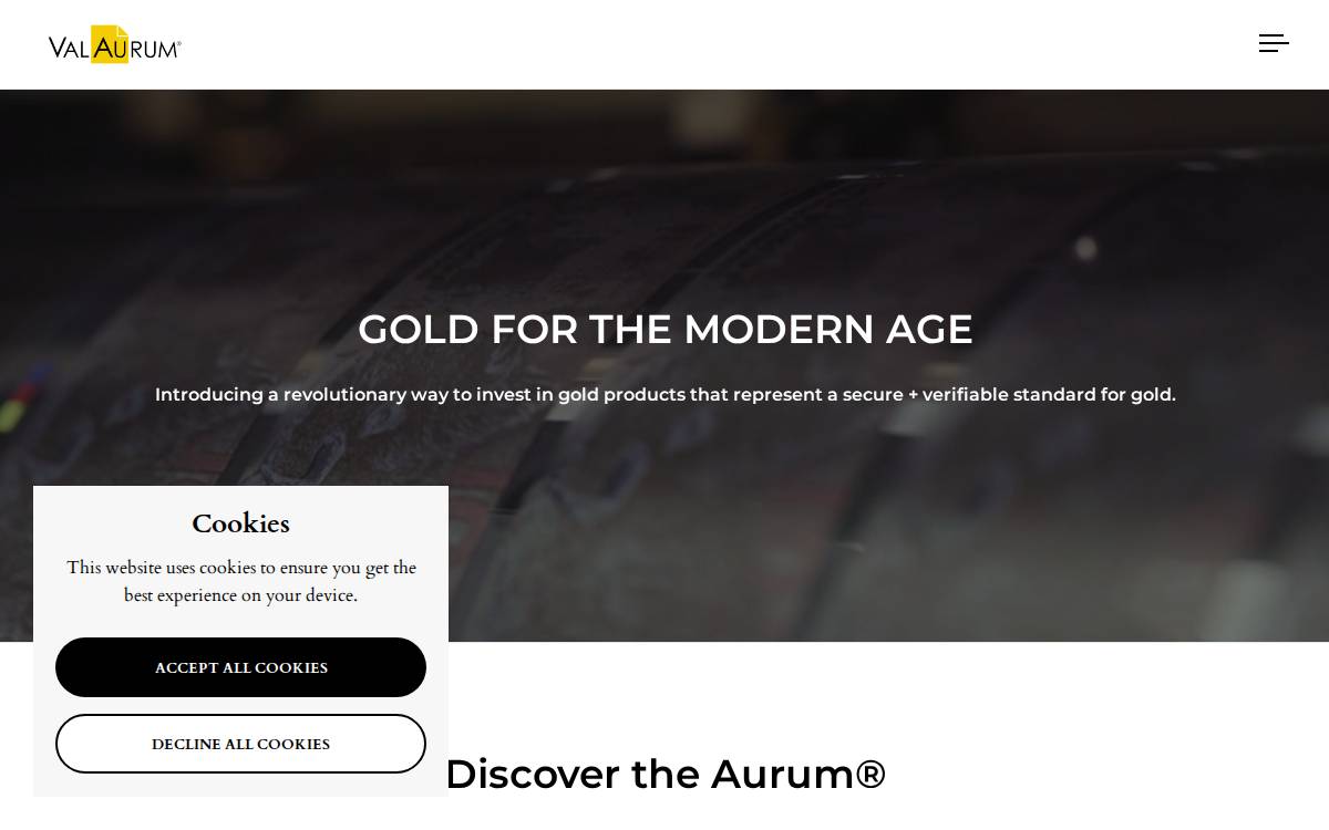 Valaurum website preview