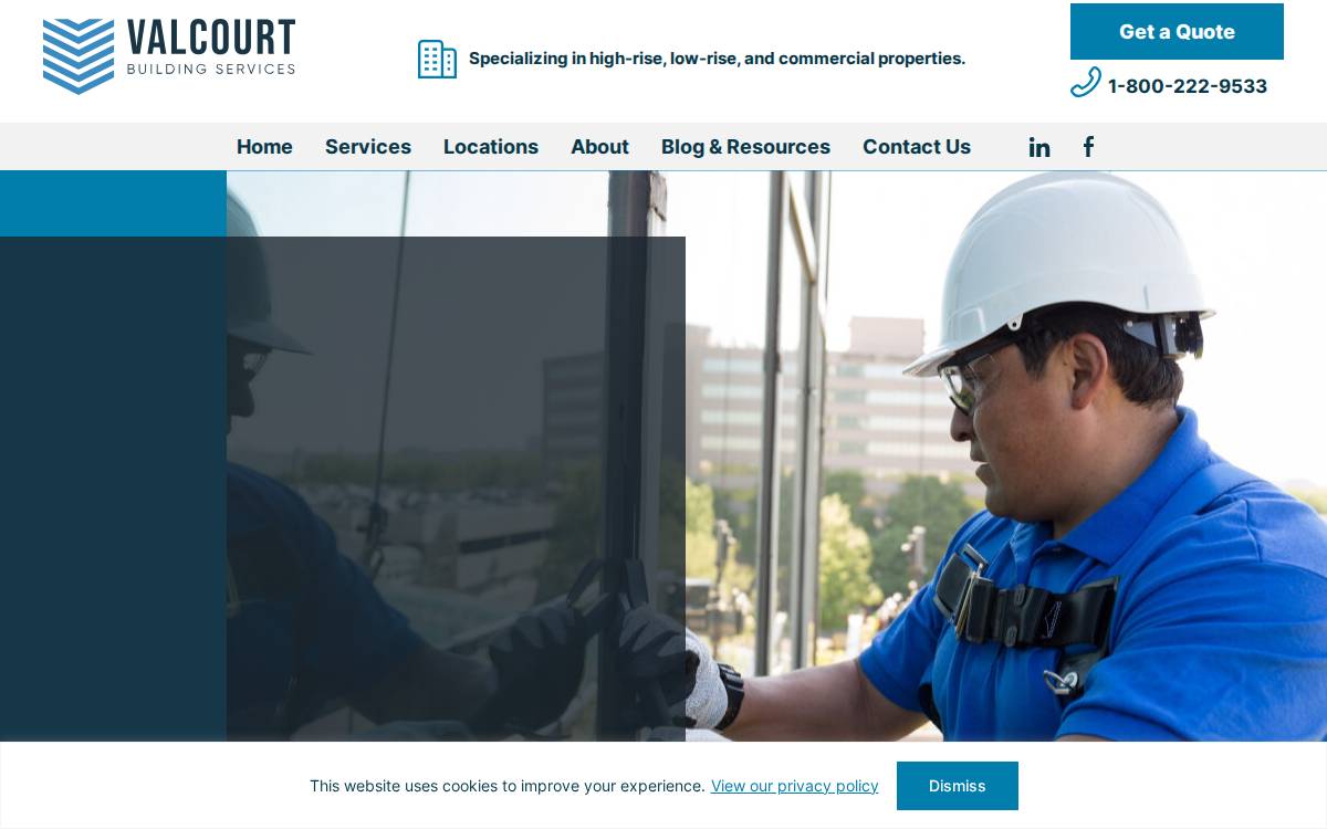 Valcourt Building Services website preview