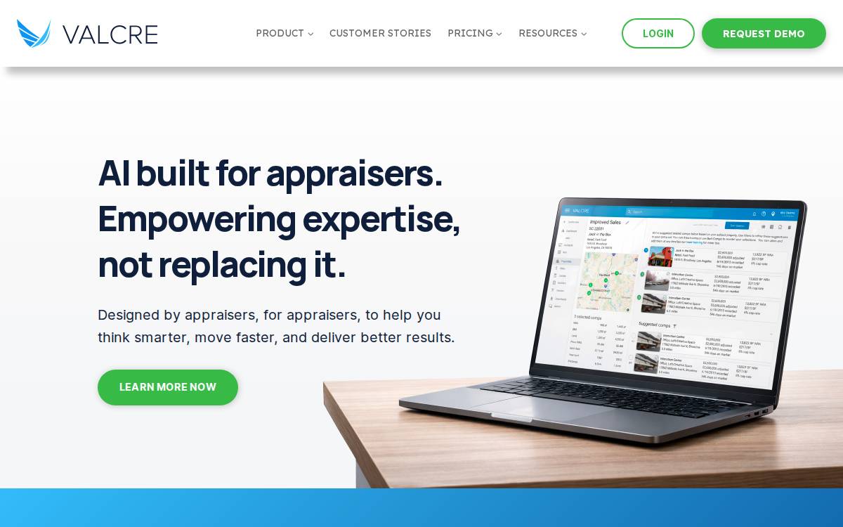 Valcre® website preview