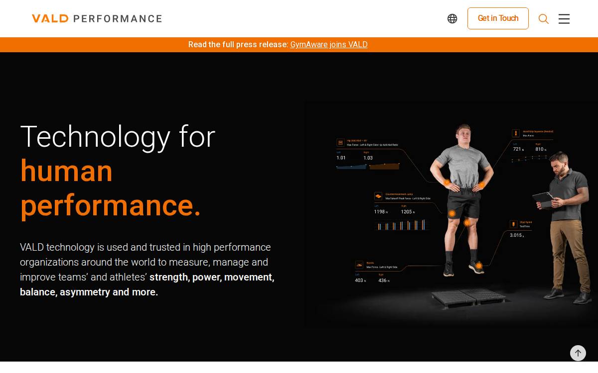 VALD website preview