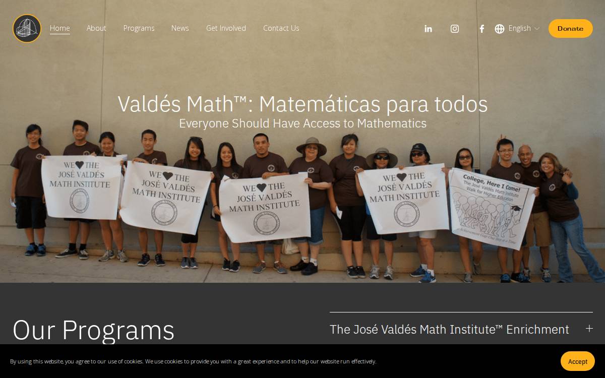 Valdesmath website preview