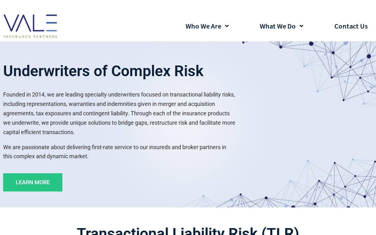 Vale Insurance Partners website preview