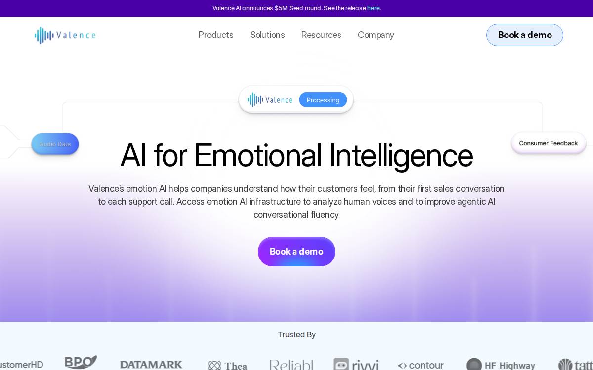 Valence Ai website preview