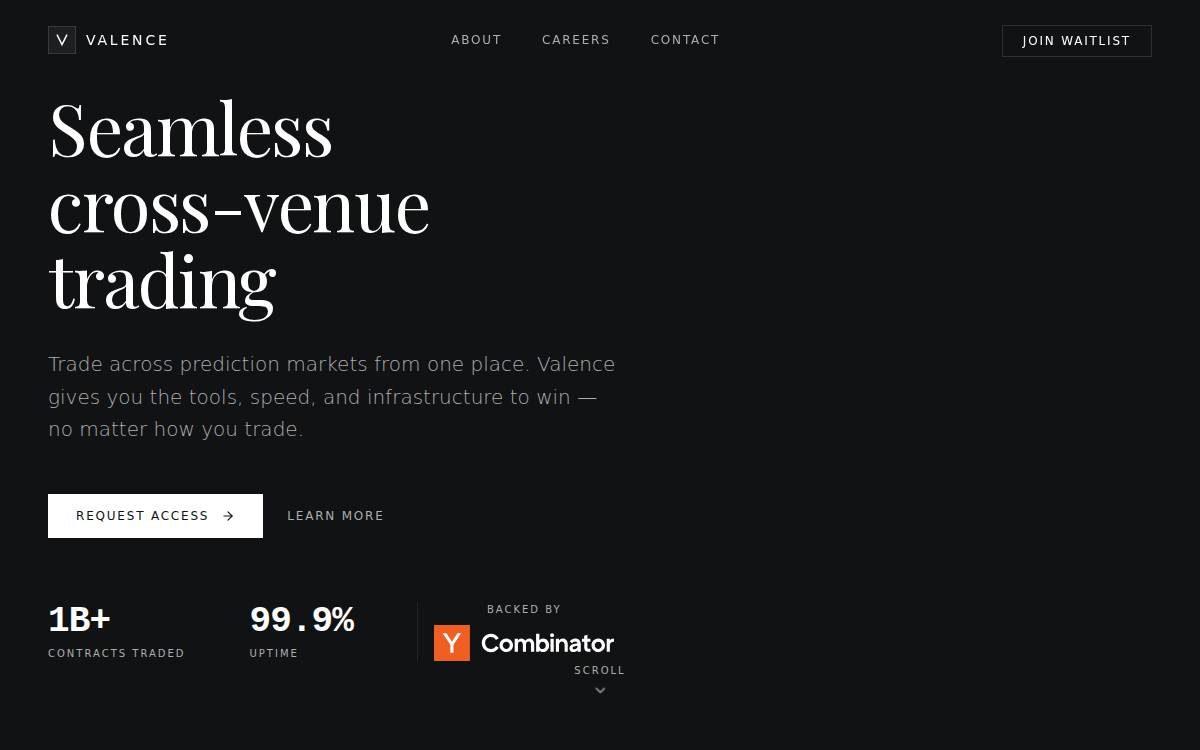 Valence website preview