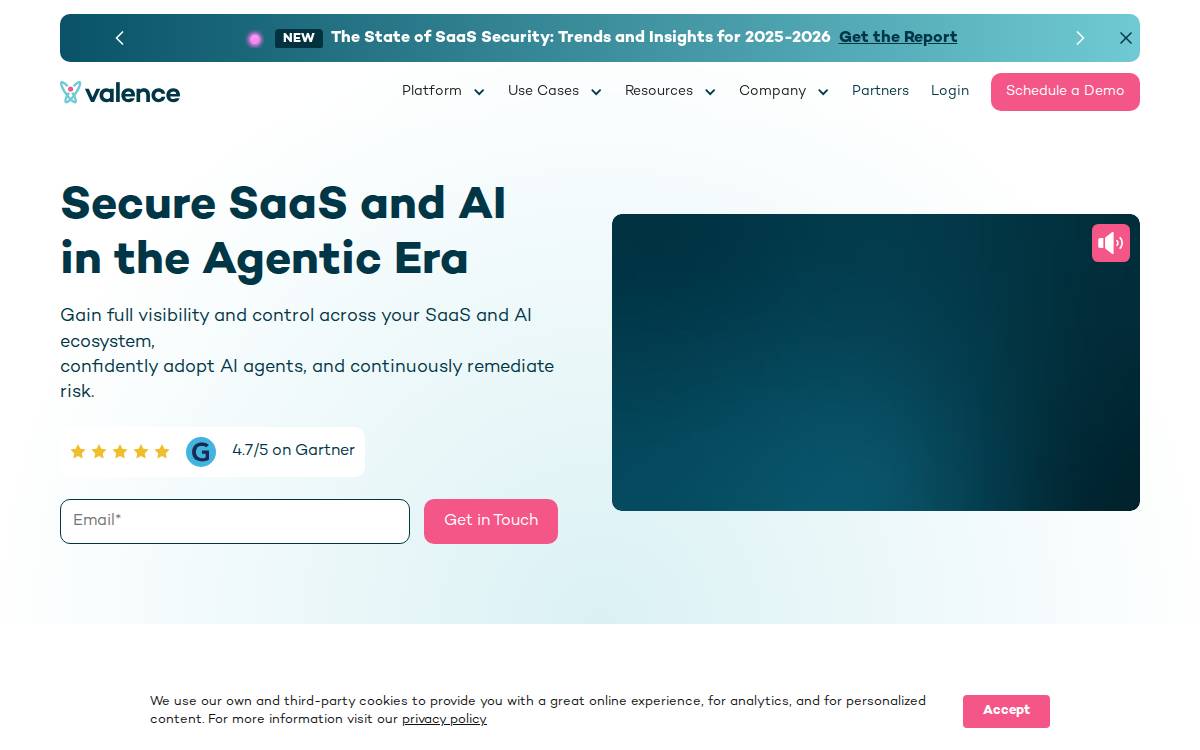Valence Security website preview