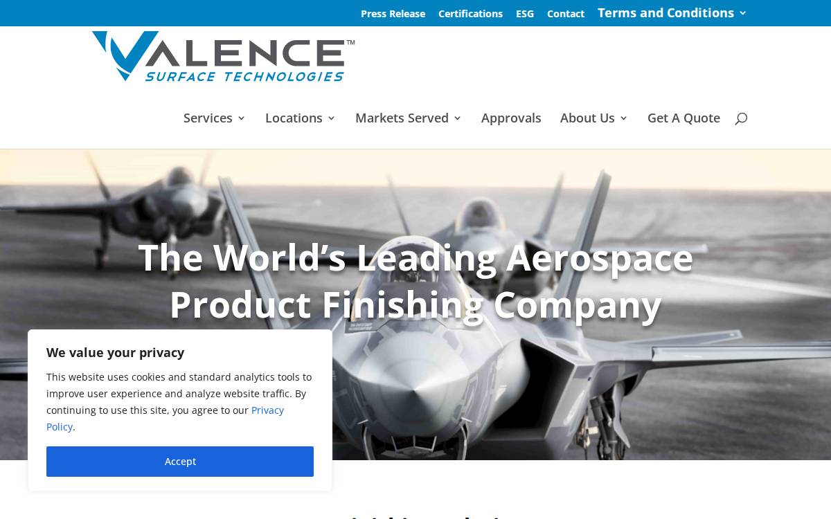 Valencesurfacetech website preview