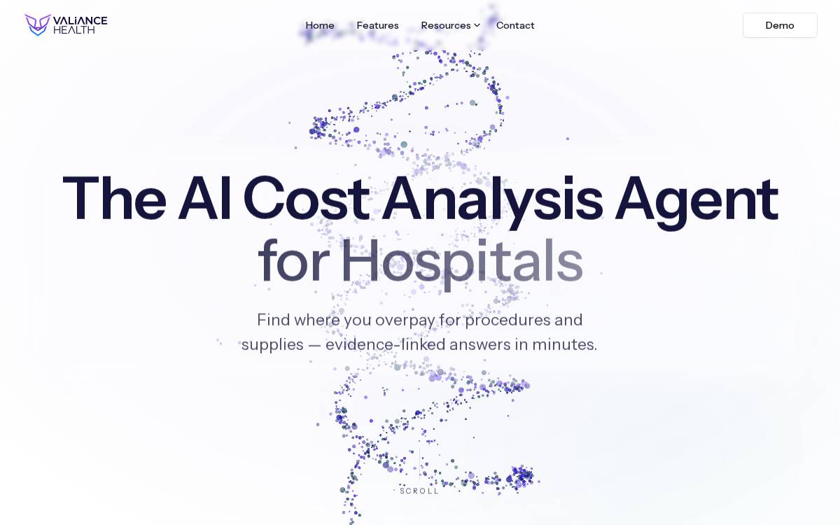 Valiance Health website preview