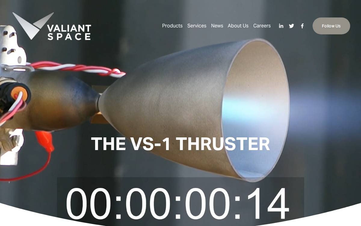Valiant Space website preview