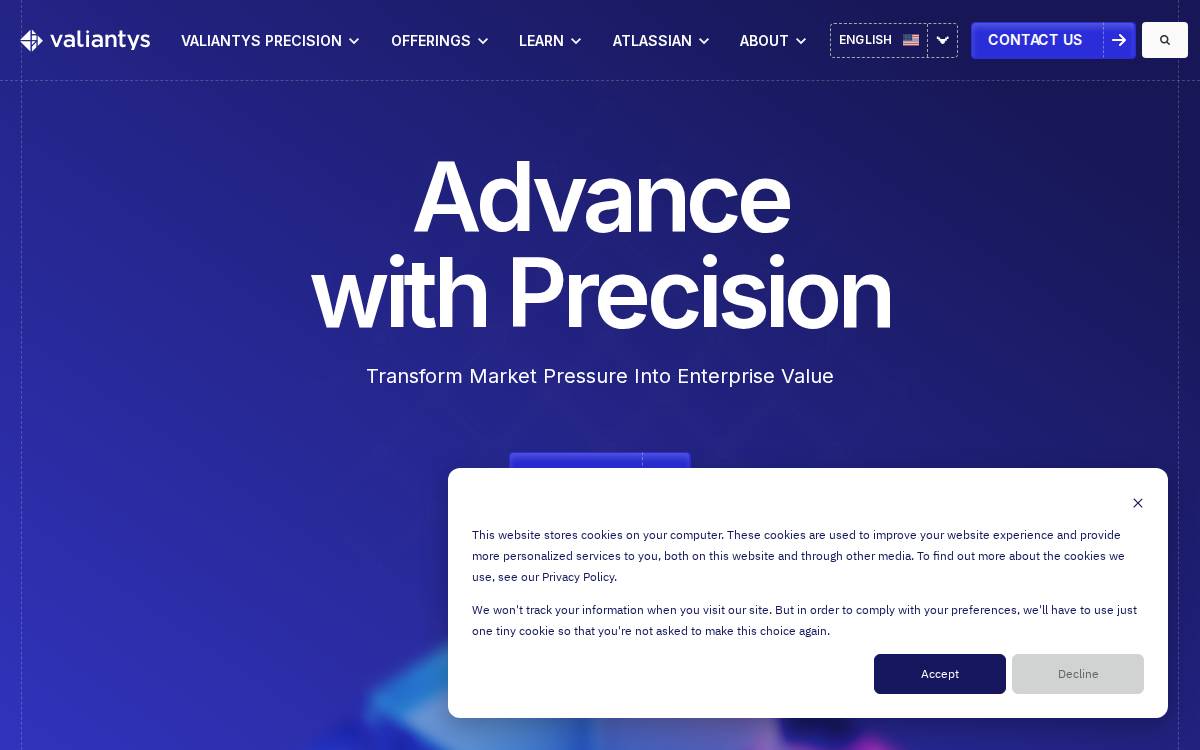 Valiantys website preview
