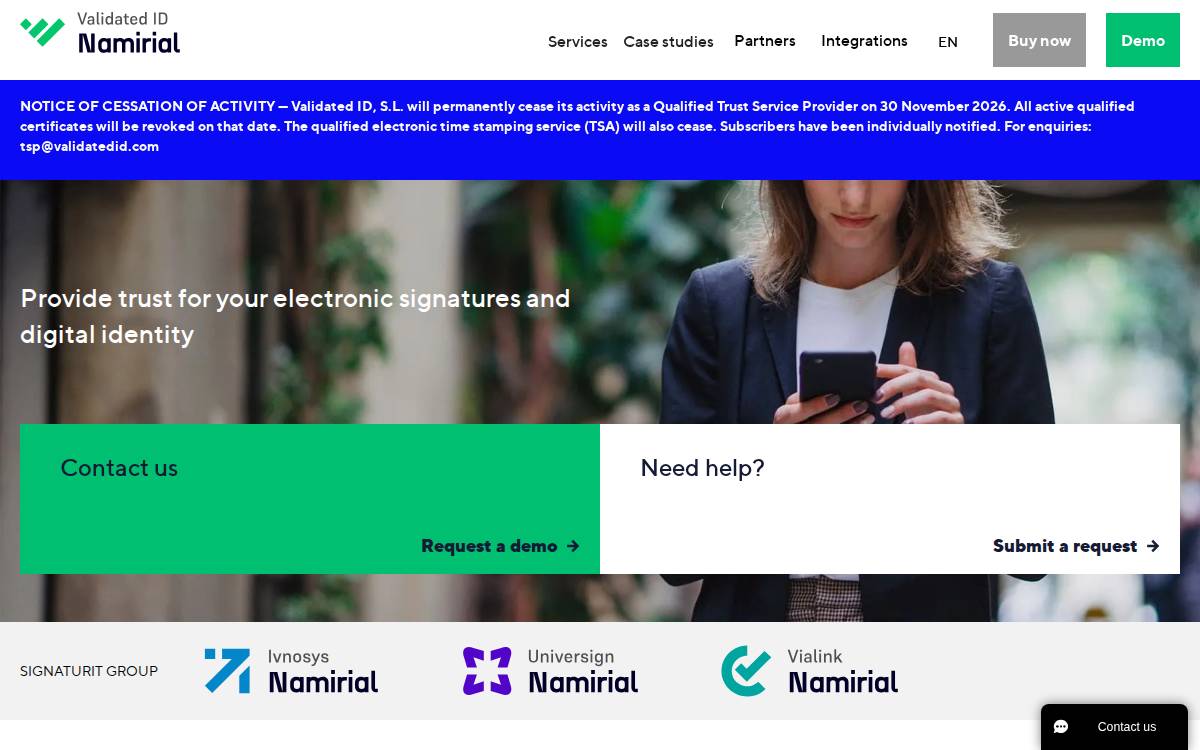 Validatedid website preview