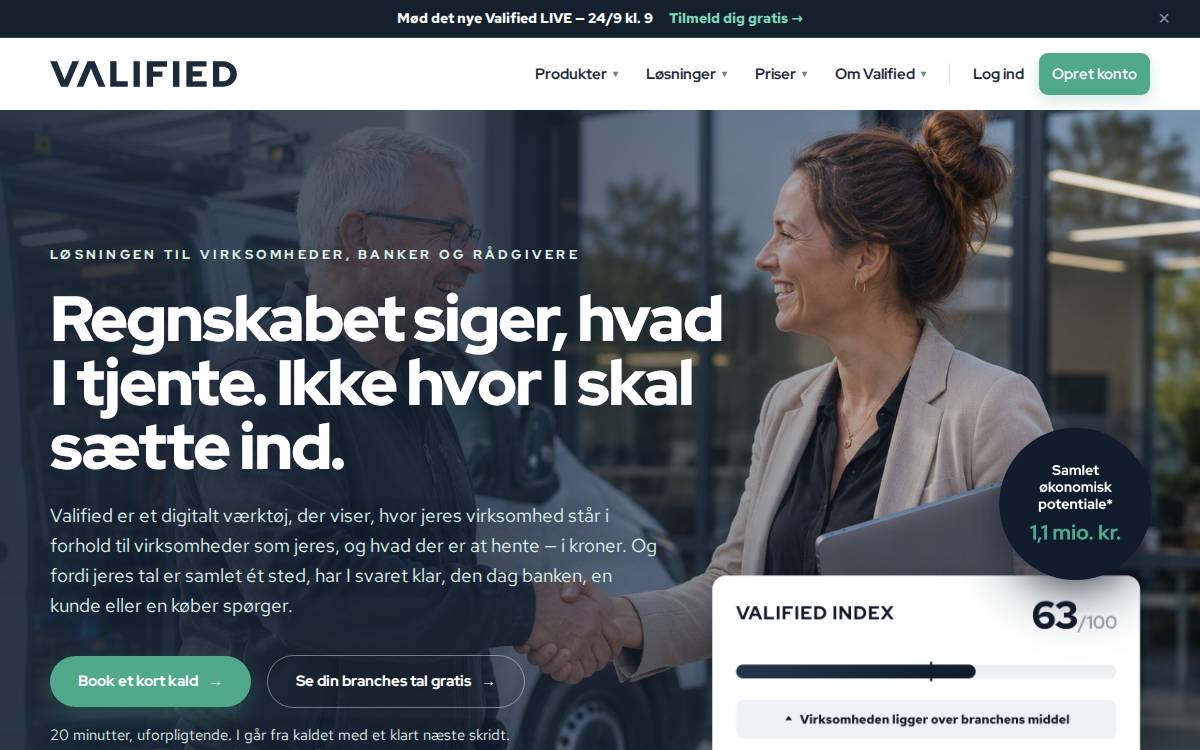 Valified website preview