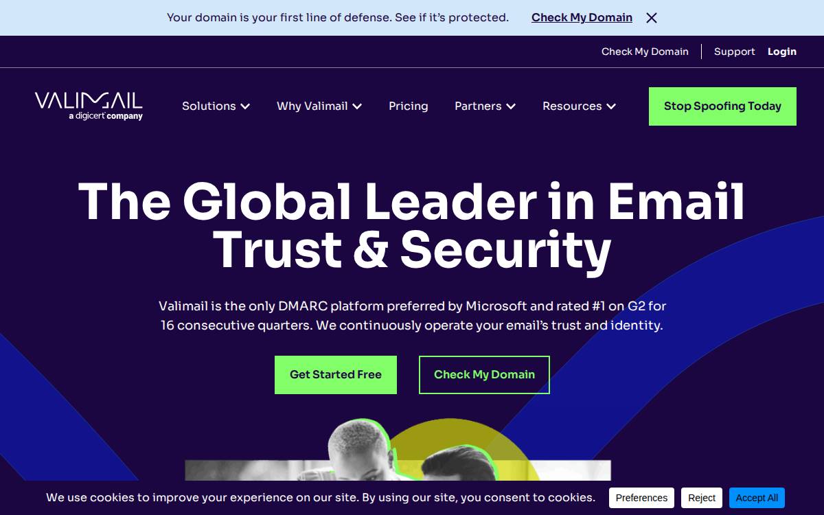 Valimail website preview