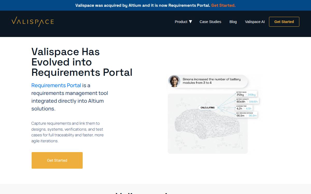Valispace website preview