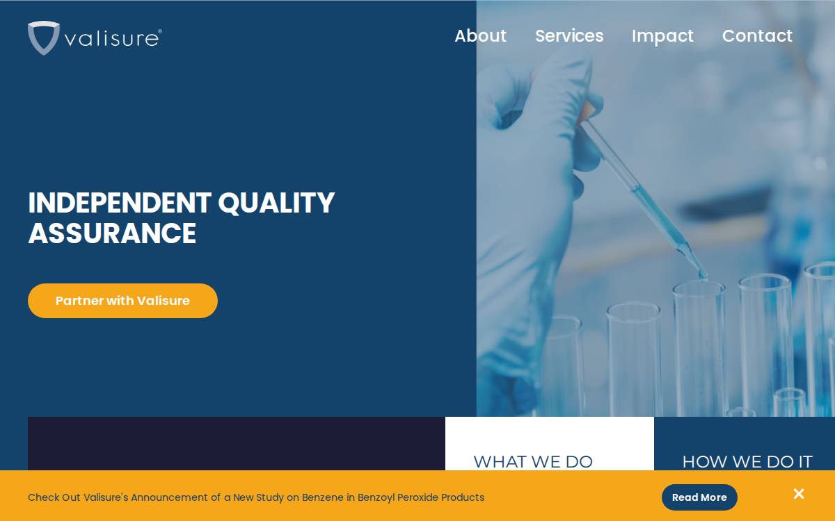 Valisure website preview