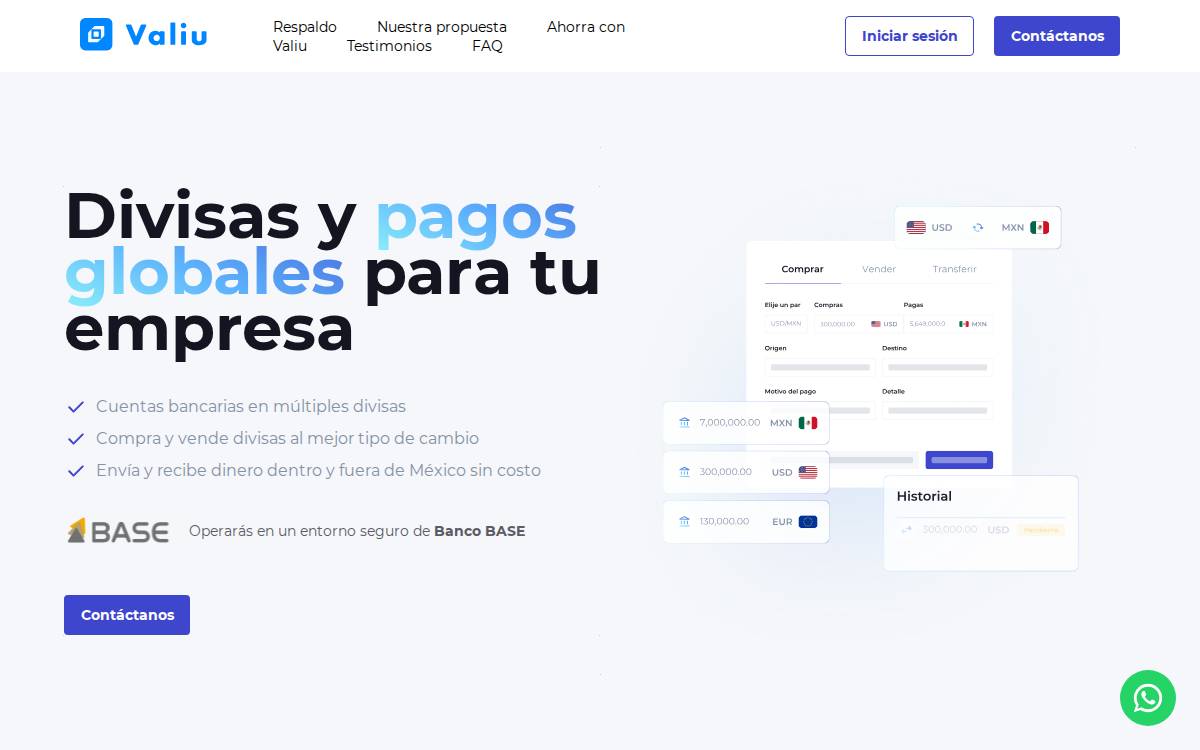 Valiu website preview