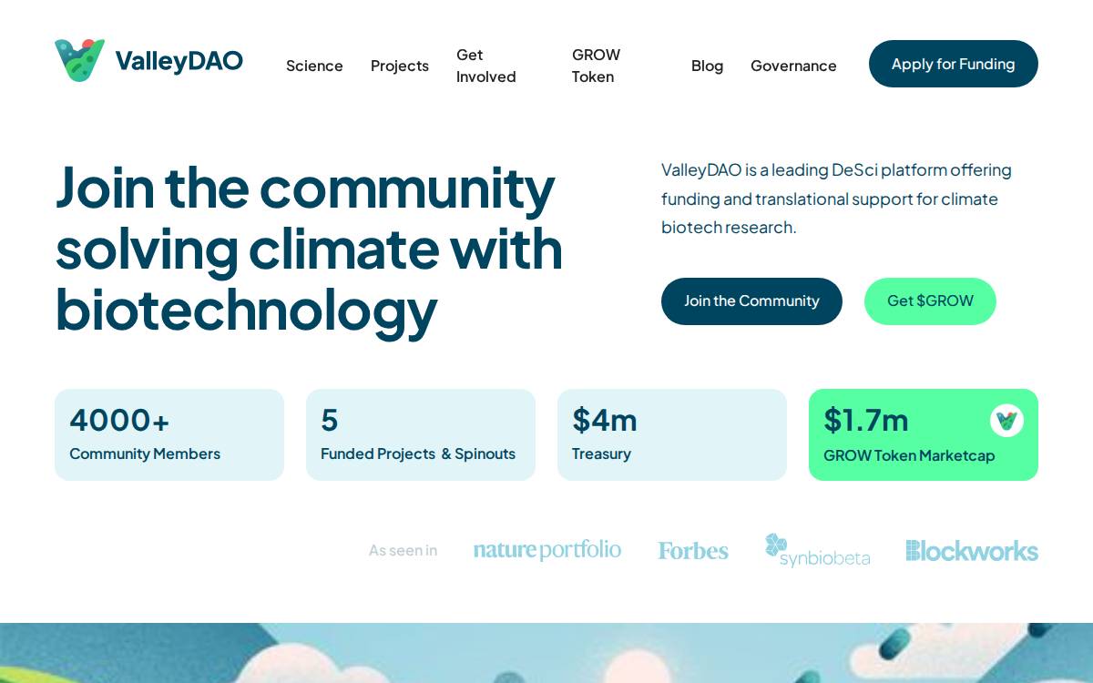 Valleydao website preview
