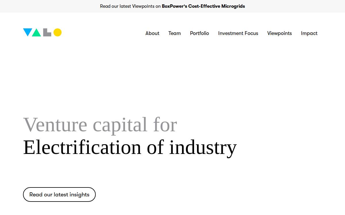 Valo Ventures website preview