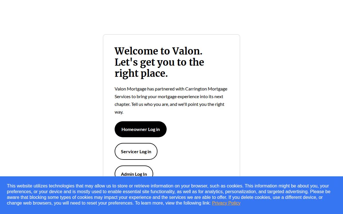 Valon website preview