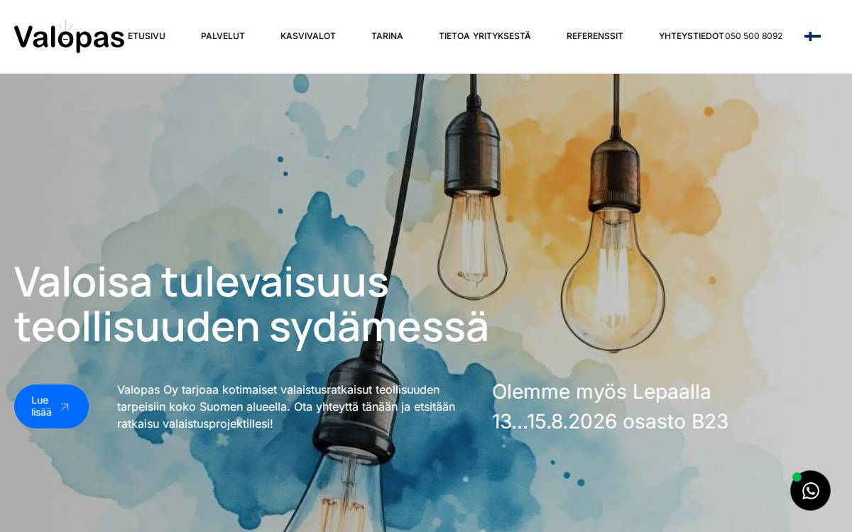 Valopas website preview