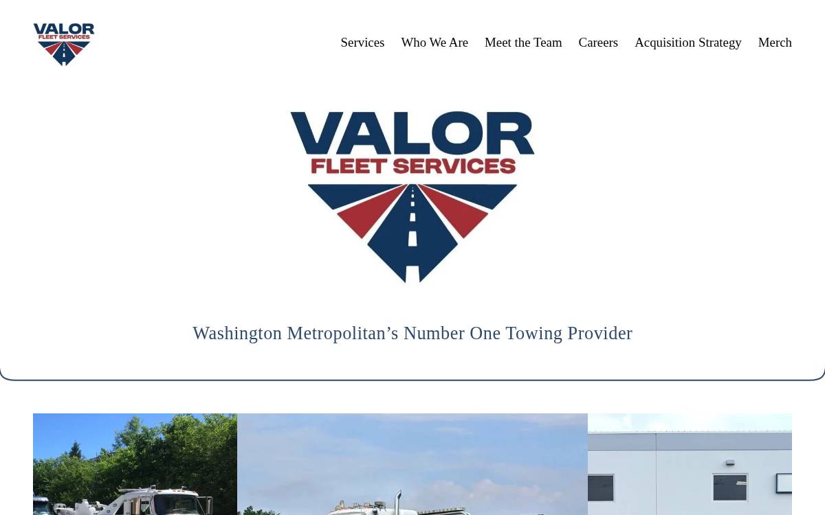 Valor Fleet Services website preview