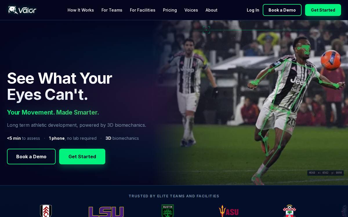 Valor website preview
