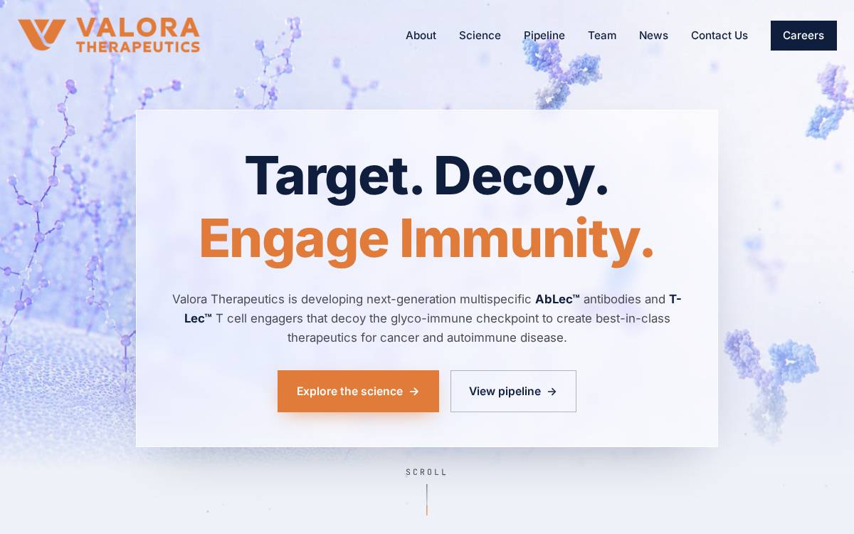 Valora Therapeutics website preview