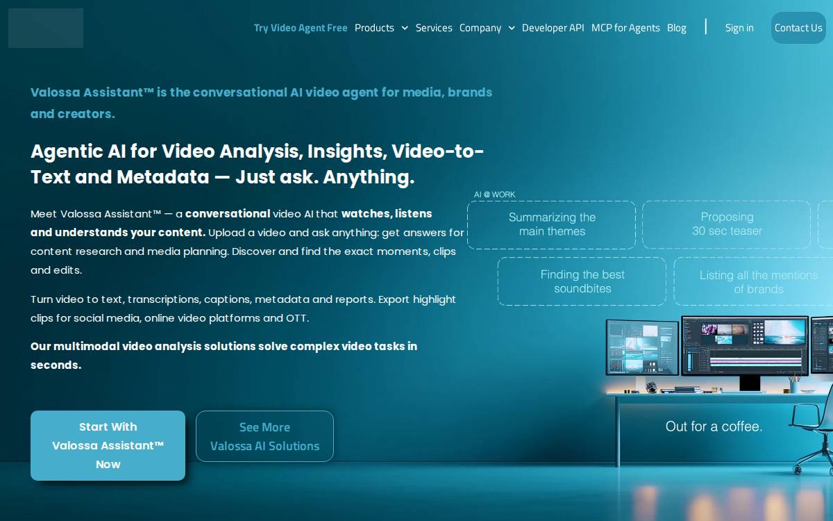 Valossa website preview