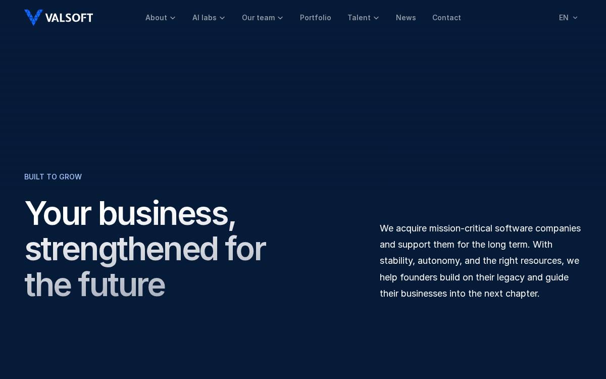 Valsoftcorp website preview