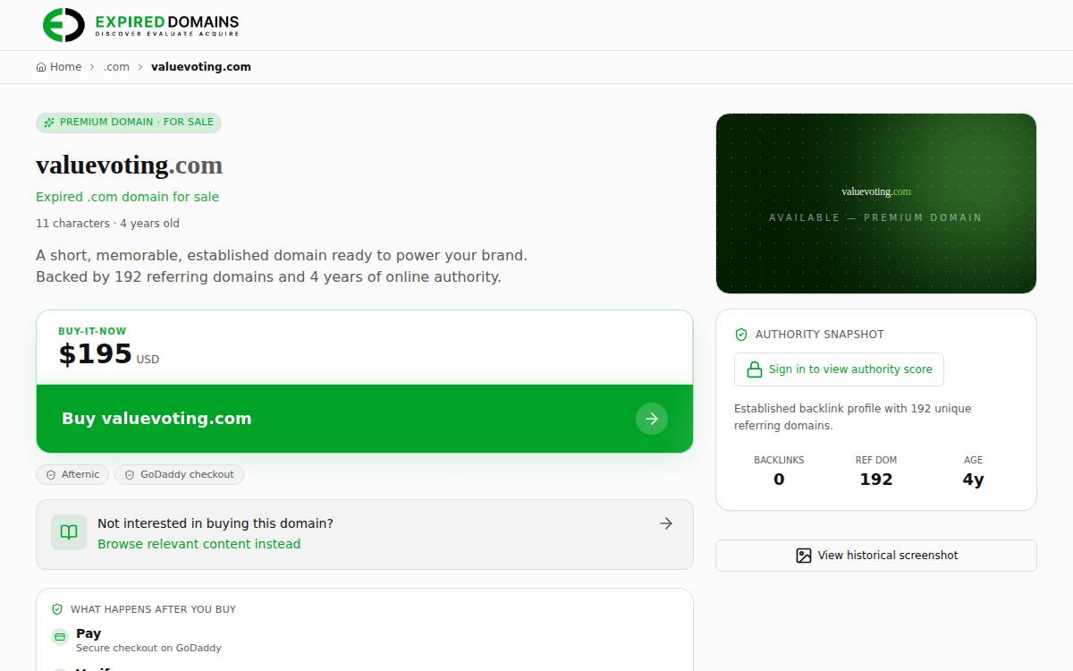 Value Voting website preview