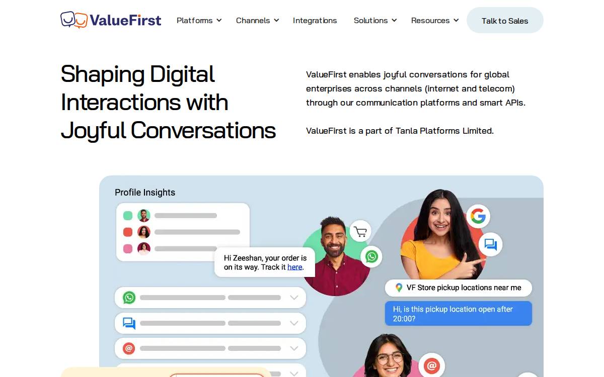 ValueFirst website preview