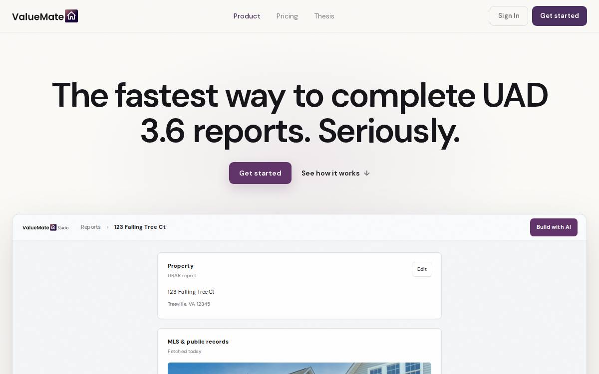 ValueMate website preview