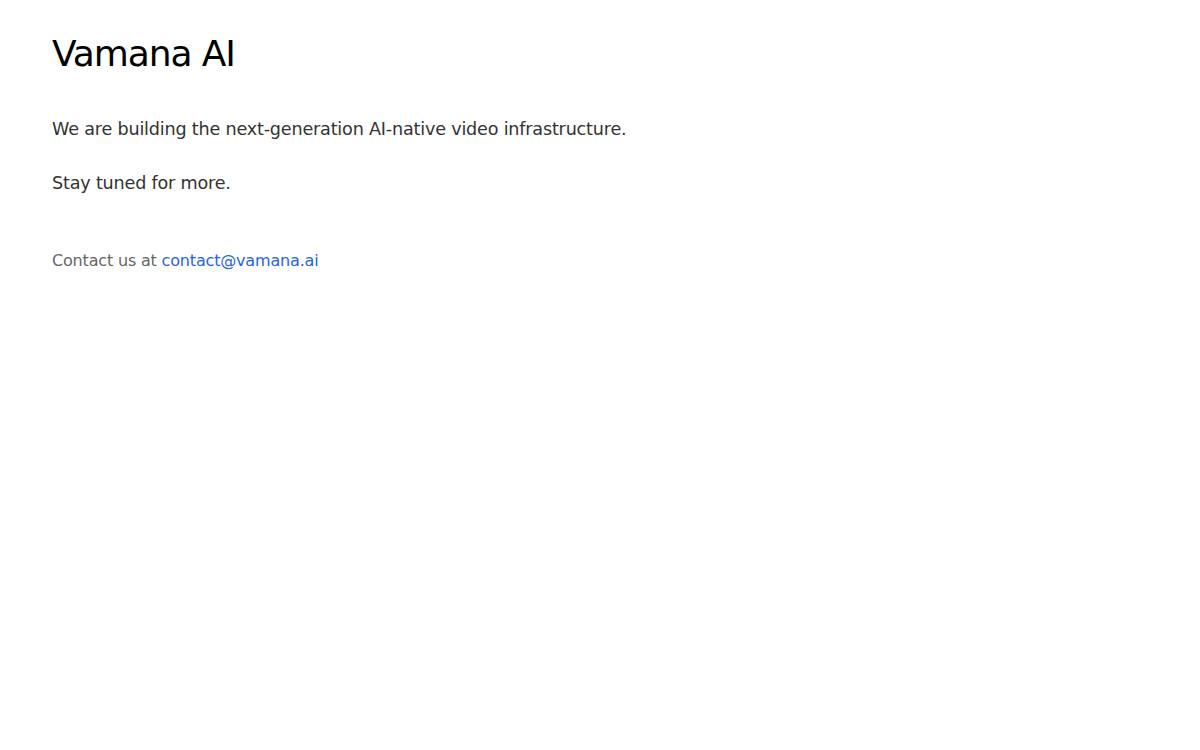 Vamana AI website preview