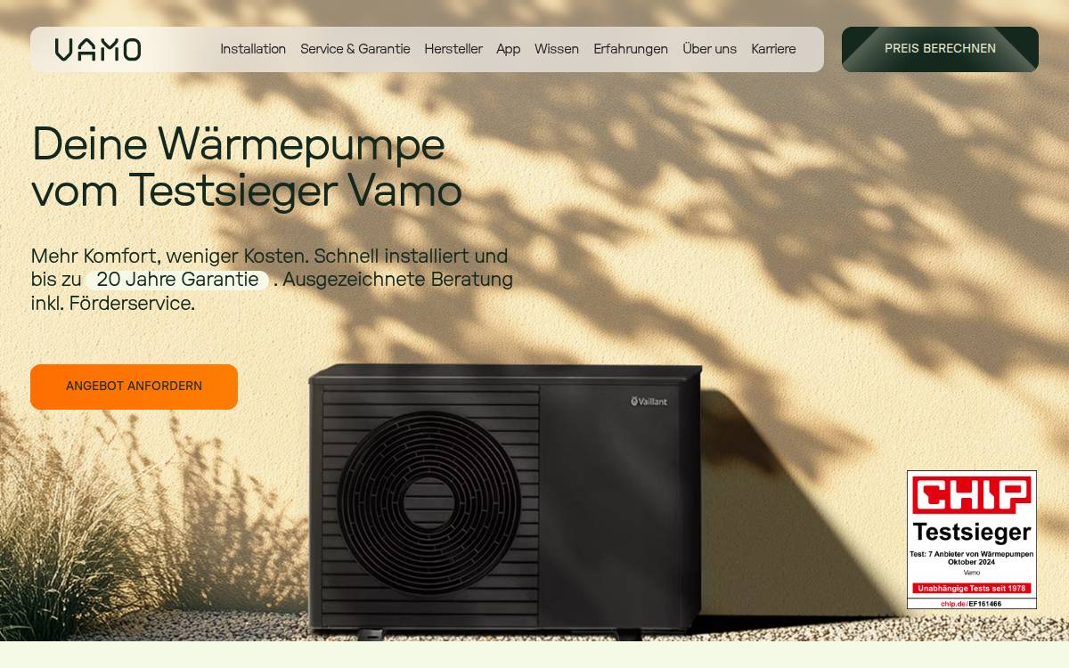 Vamo website preview