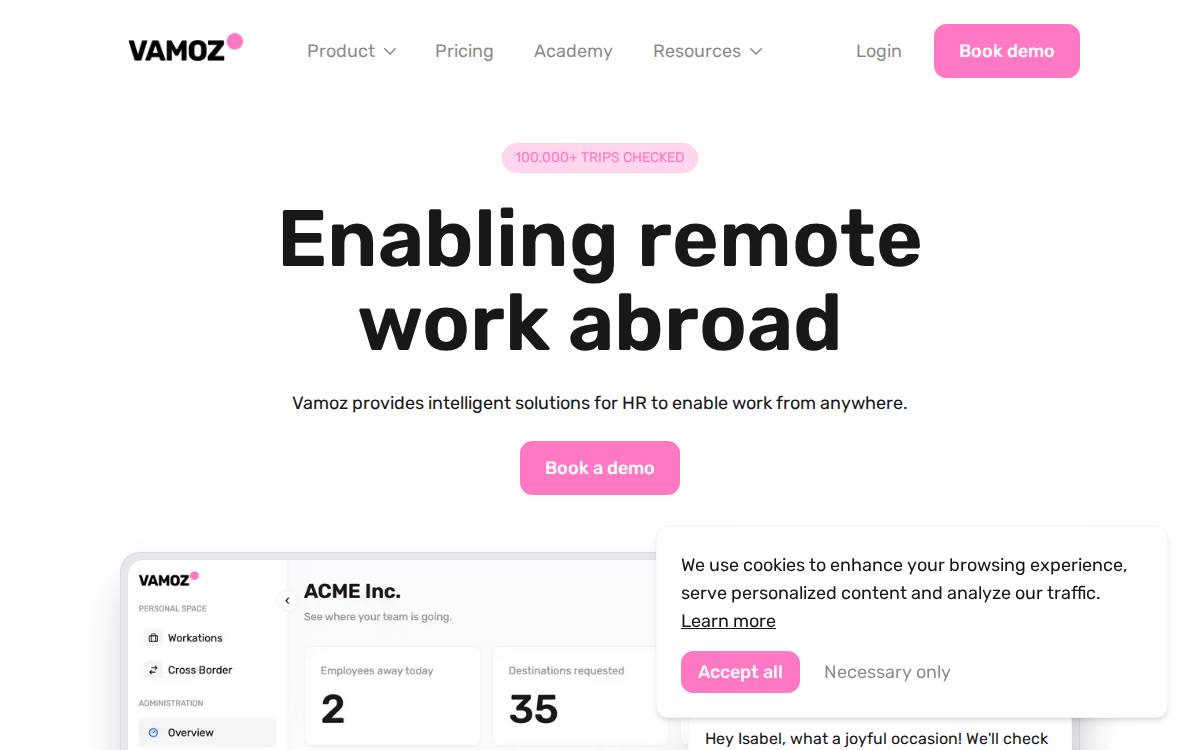 Vamoz website preview