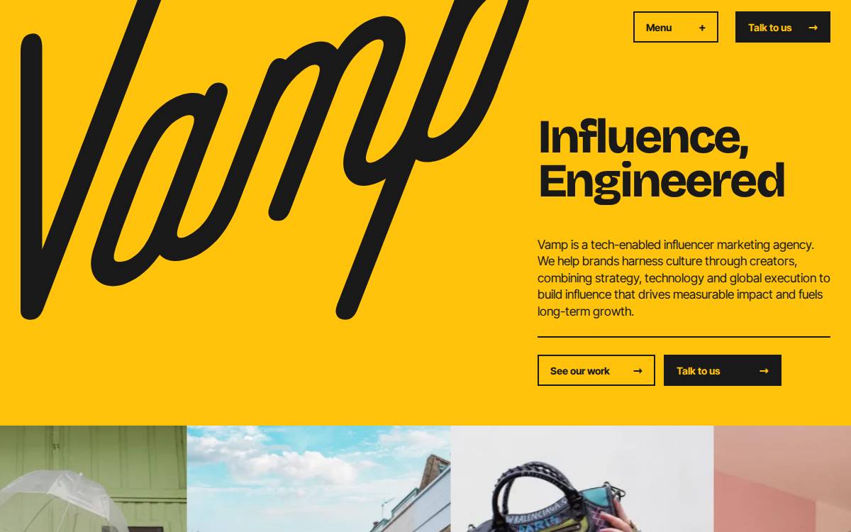 Vamp website preview