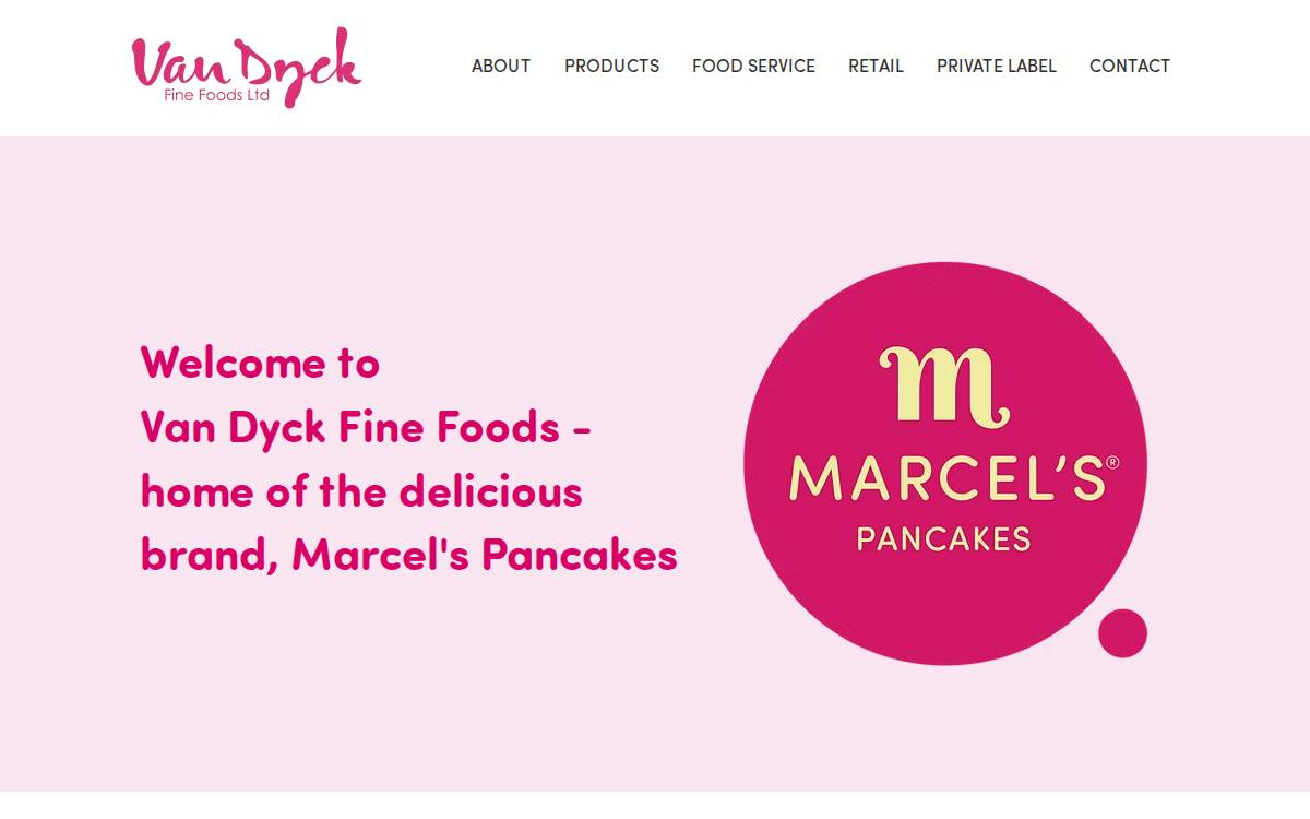 Van Dyck Fine Foods Limited website preview