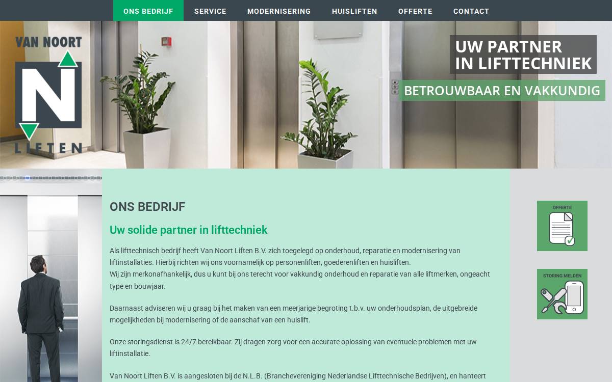 Van Noort Liften website preview