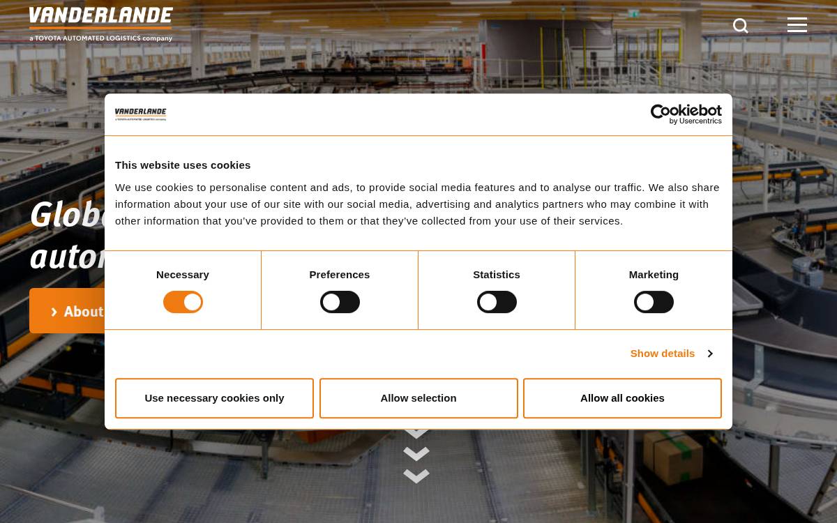 Vanderlande website preview
